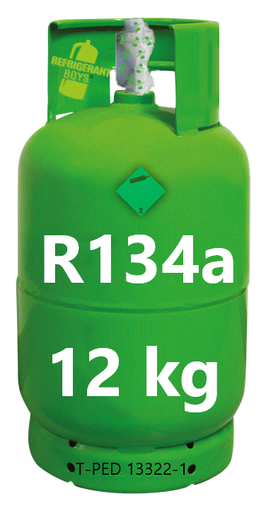 Bouteille avec vanne de gaz 12 kg R134a 1/4 SAE - Refrigerant Boys