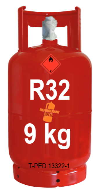 Bombola di gas R32 9 kg (Valvola W21,7×1/14″) SX - Refrigerant Boys