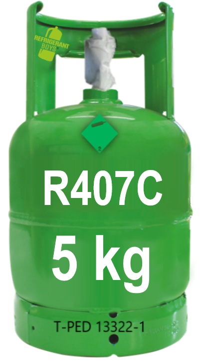 5 Kg R407C KÄLTEMITTEL NACHFULLBAR GAS FLASCHE (1/4 Ventil