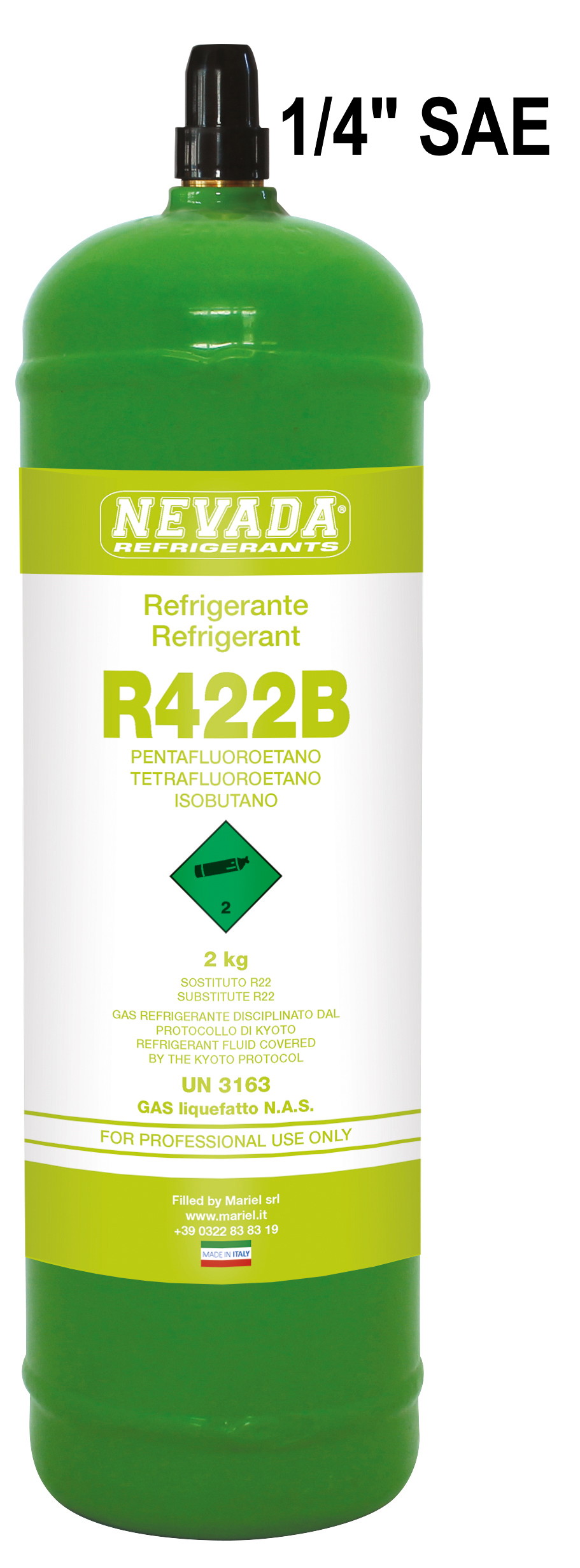 Bouteille de gaz R407H rechargeable à partir de 35 kg (vanne 21,7 x 1/14)  - Refrigerant Boys