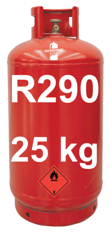 Refrigerant gas R290 (propane) in 25 kg cylinder valve 21.7″ x 1/14 ...